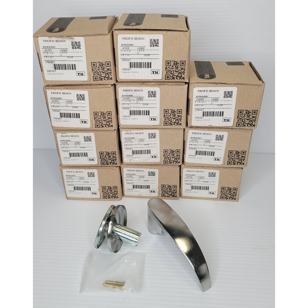 Lot of 11 Yale Pacific Beach Satin Chrome Dummy Mechanical Door Handles New Box